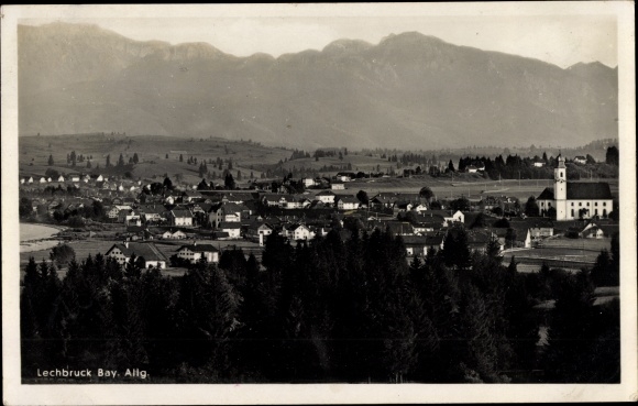 Postcard Lechbruck am See Allgäu Swabia, panorama