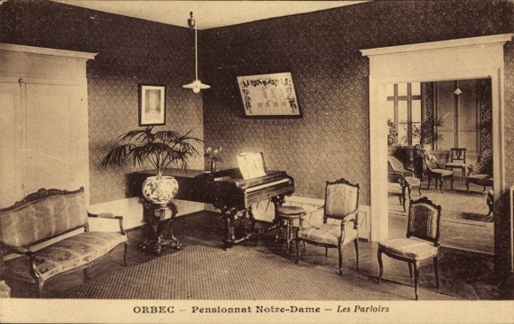 Ak Orbec Calvados, Pensionnat Notre Dame, Les Parloirs