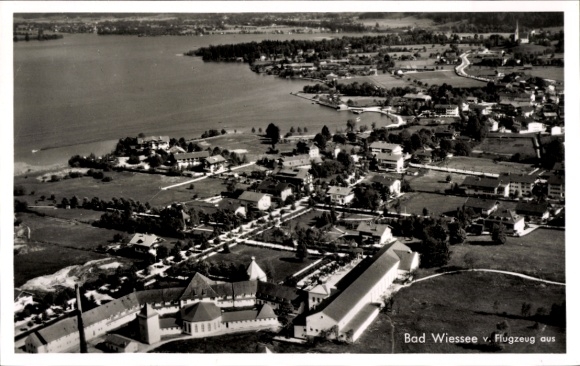 Postcard Bad Wiessee in Upper Bavaria, aerial photograph
