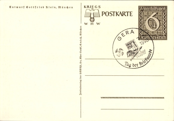Postwaardestukkunstenaar Ak Klein, Gottfried, Danzig is Duits, WHW
