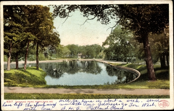 Briefkaart Portland Maine de VS, Park Deering