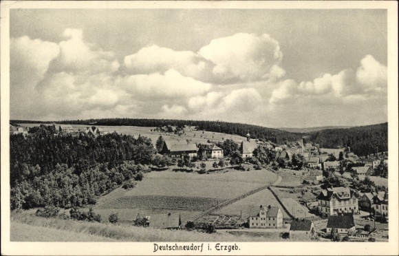 Ak Deutschneudorf im Erzgebirge, Panorama
