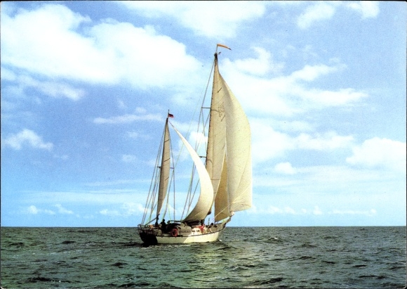 Postcard sailing yacht on the Baltic Sea
