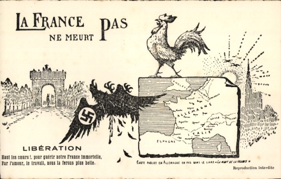 Landkarten Ak Frankreich stirbt nicht, Befreiung