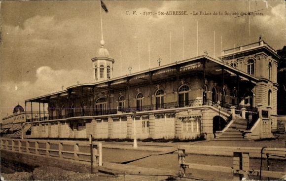 Ak Sainte Adresse Seine Maritime, Palast der Regattagesellschaft