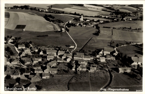 Ak Schmidham im Rottal Ruhstorf an der Rott Niederbayern, Fliegeraufnahme