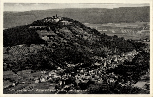 Postcard Neustadt Breuberg in the Odenwald, aerial photograph with castle
