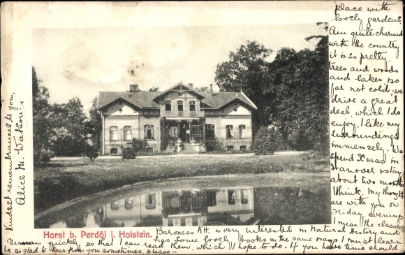 Ak Horst in Holstein, villa, vijver