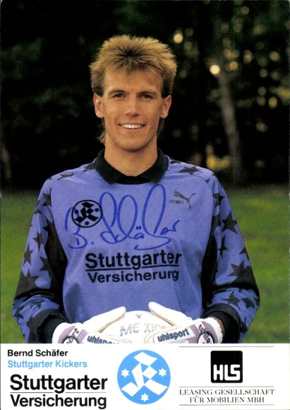 Autograph card footballer Bernd Schäfer, Stuttgarter Kickers, autograph