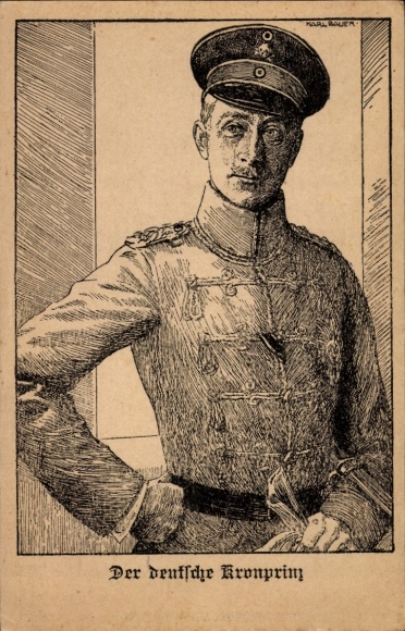 Artist Postcard Bauer, Karl, The German Crown Prince, Wilhelm of Prussia
