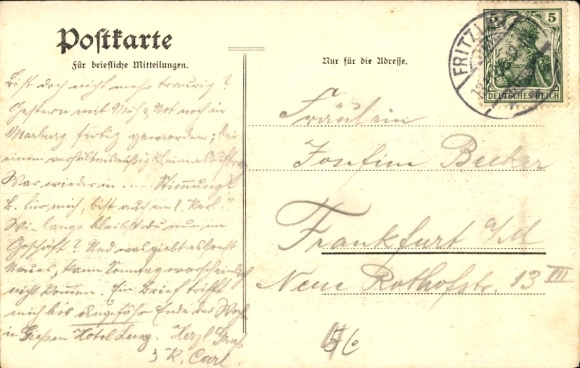 Postcard Fritzlar in Hesse, general view