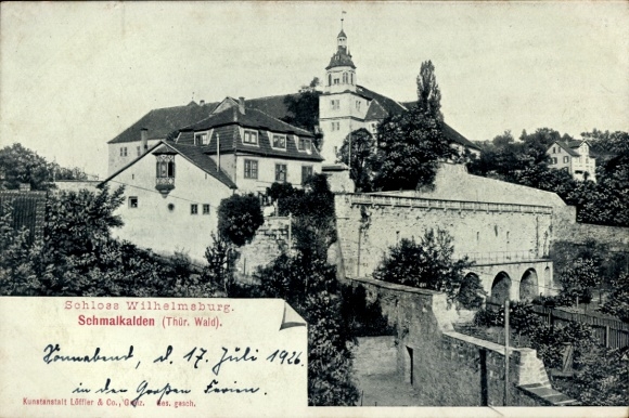 Postcard Schmalkalden in the Thuringian Forest, Wilhelmsburg Castle