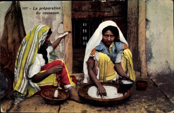 Postcard The Preparation of Couscous, Lehnert & Landrock 587