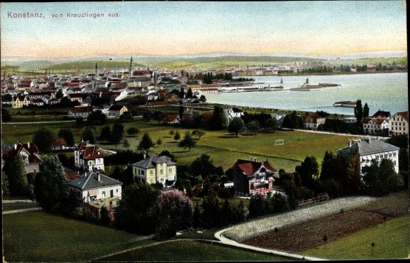 Ak Konstanz am Bodensee, Teilansicht vom Ort, Blick von Kreuzlingen aus