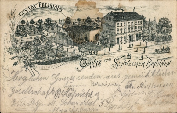 litho Schwelm in Westfalen, Gasthaus Schwelmer Brunnen