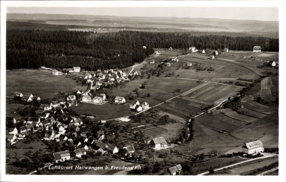 Postcard Hallwangen Dornstetten in the Black Forest Württemberg, aerial photograph