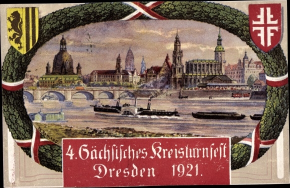 Künstler Ak Dresden, 4. Sächsisches Kreisturnfest 1921