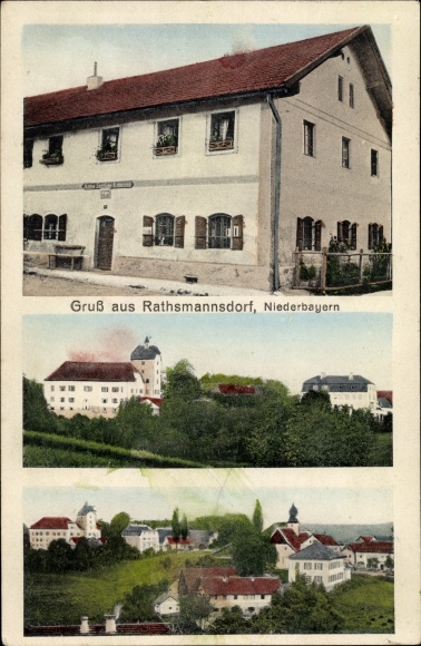 Ak Rathmannsdorf Windorf in Neder-Beieren, uitzicht op de stad, restaurant