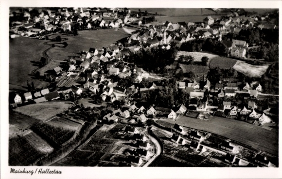 Ak Mainburg im Hallertau Niederbayern, Fliegeraufnahme
