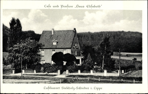 Postcard Siekholz Schieder Schwalenberg in Lippe, café and pension Haus Elisabeth