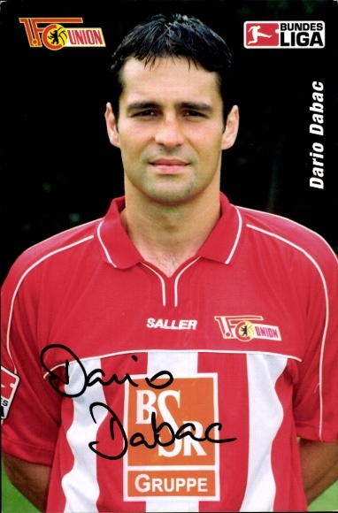 Autogrammkarte Dario Dabac, 1. FC Union, BSR, saller, Autogramm