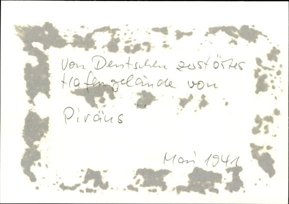 Photo Heinrich Hoffmann, Port of Piraeus, war damage, WWII, May 1941