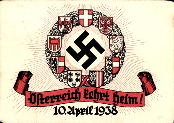 Coat of arms of Austria returns home, 10 April 1938, Greater Germany, Anschluss