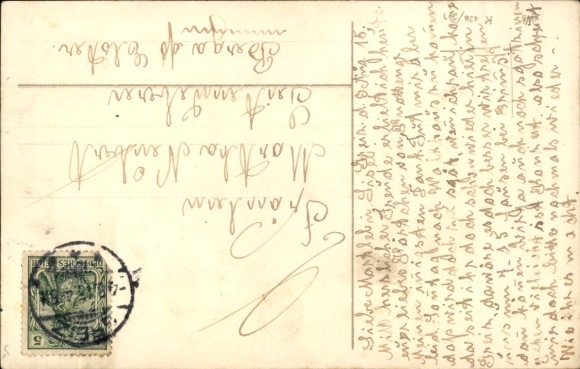 Postcard Firm and faithful, cornflowers, patriotism Empire