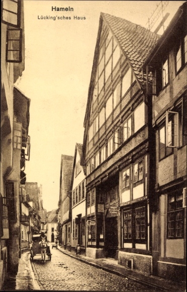 Ak Hameln an der Weser Niedersachsen, Straße in  Lücking'sches Haus,  Architektur