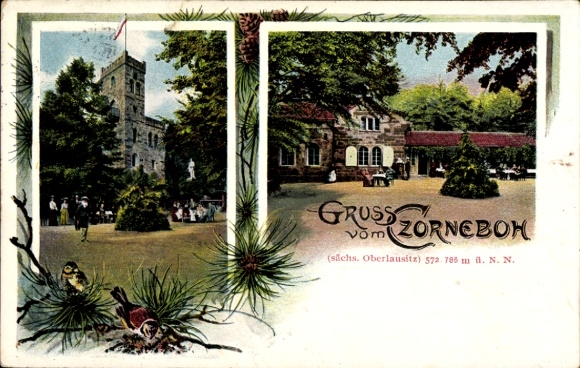 Ak Cunewalde in Opper-Lausitz, Czorneboh, toren