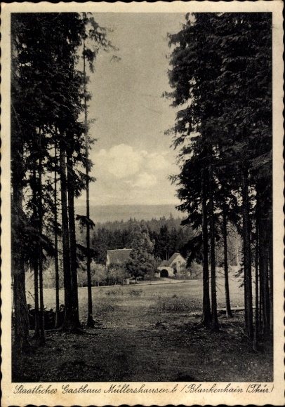 Postcard Blankenhain in Thuringia, State Inn Müllershausen, Hochwald, Summer Resort, Park