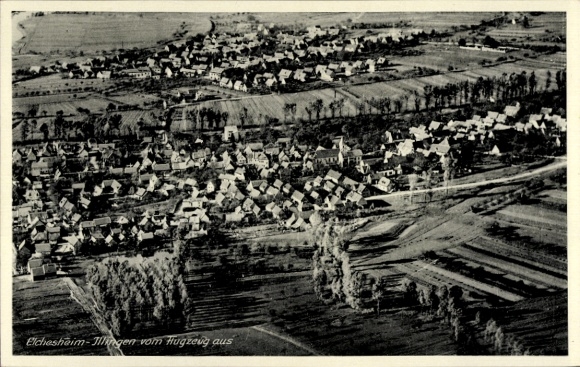 Postcard Elchesheim Baden Württemberg, aerial photograph