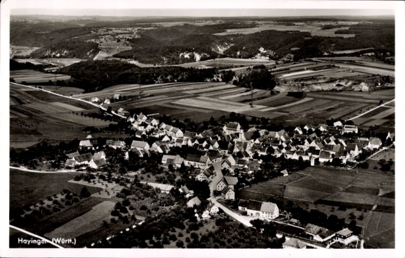Ak Hayingen auf der Schwäbischen Alb, Fliegeraufnahme