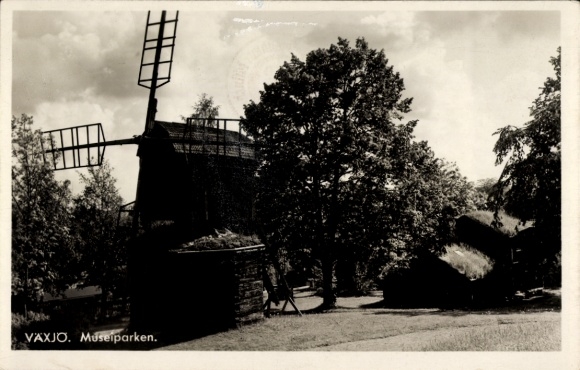 Ak Växjö Schweden, Museiparken, Windmühle