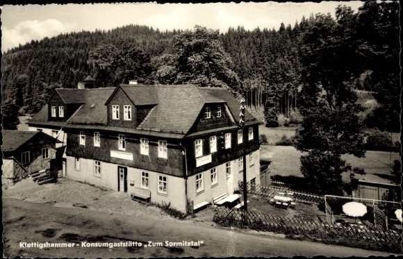 Ak Klettigshammer Wurzbach in Thüringen, Konsumgaststätte Zum Sormitztal