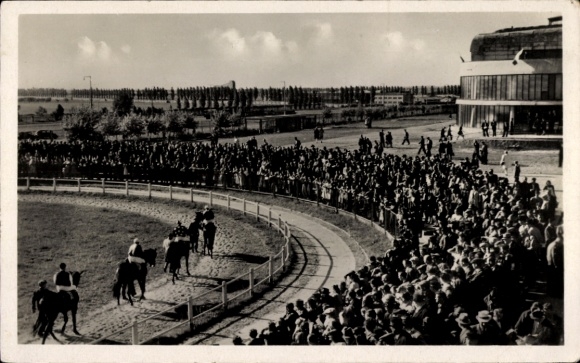 Postcard Warszawa Warsaw Poland, Służewcu Racecourse, Polish Reconstruction