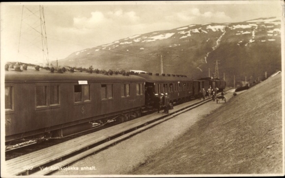 Postcard Abisko Sweden, Swedish Railways, Train Station, Lapland