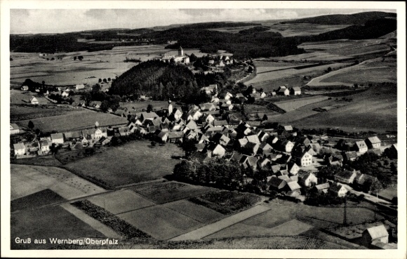 Ak Wernberg Köblitz in der Oberpfalz, Luftaufnahme