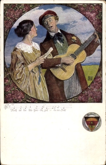 Song Artist Postcard Still is the blooming golden time, German School Association No. 459