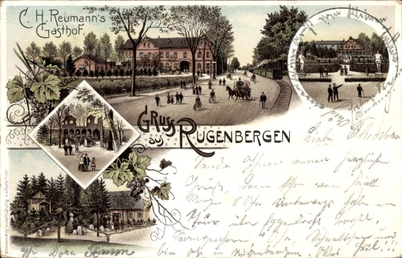 litho Rugenbergen Bönningstedt, Herberg, Terras, Straat