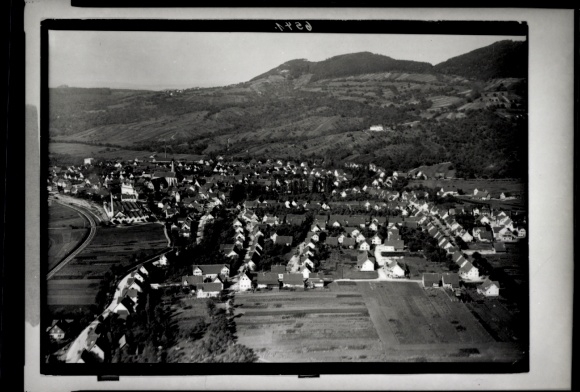 Postcard Dettingen an der Erms, aerial photograph