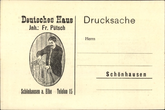 Postcard Schönhausen Elbe, Gasthof Deutsches Haus, Fr. Pütsch