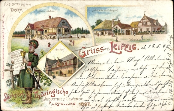 lito Leipzig w Saksonii, Saksonia. Czwartek Wystawa Przemysłowo-Handlowa 1897