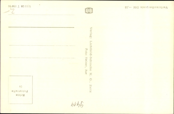 Postcard Sosa Eibenstock in the Ore Mountains, church, automobile
