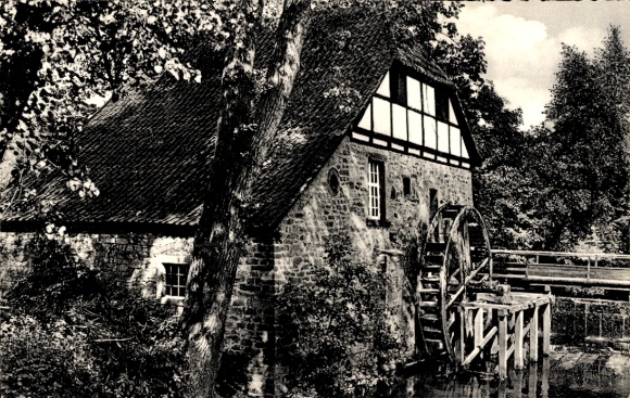 Ak Brake Lemgo in Lippe, Schlossmühle Brake bei  alte Mühle, Wassermühle