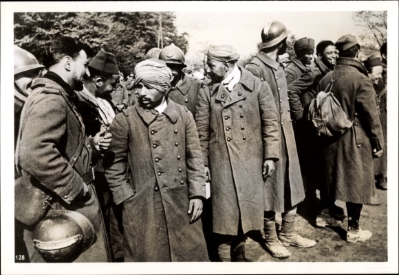 Photo French prisoners of war, colonial fighters, May 1940, II WW