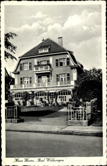 Postcard Bad Wildungen in Hesse, Haus Heine