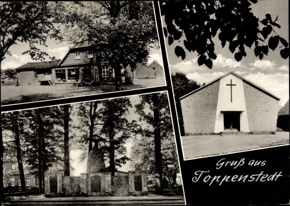 PC Toppenstedt in the Lüneburg Heath, inn, memorial, church