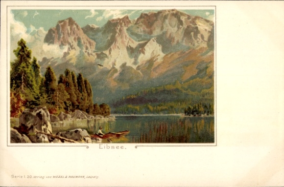 Chromo-Litho Grainau in Upper Bavaria, Eibsee