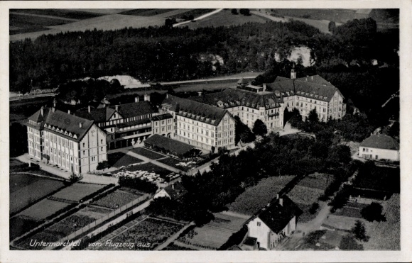 Ak Untermarchtal an der Donau, Fliegeraufnahme